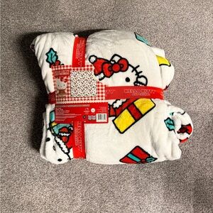 Ty Hello Kitty White and Red Fleece Blanket